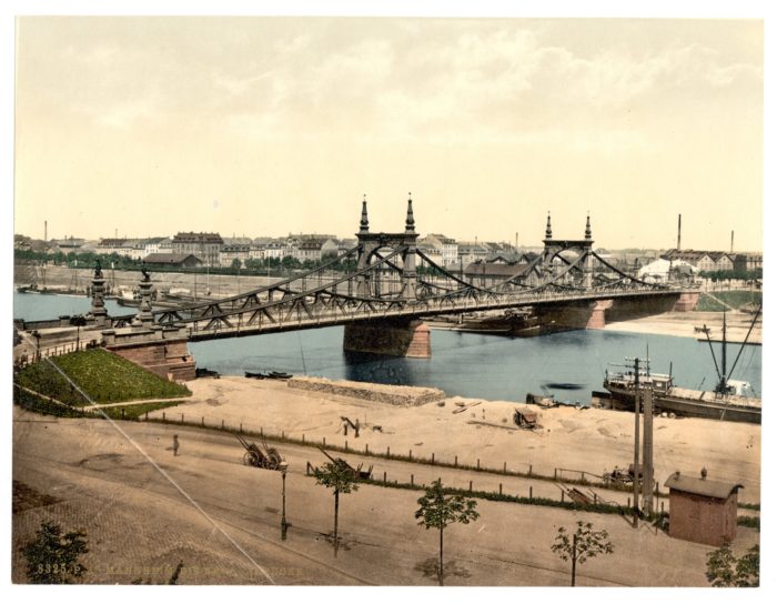 Mannheim, Kurpfalzbrücke (damals noch Friedrichsbrücke)